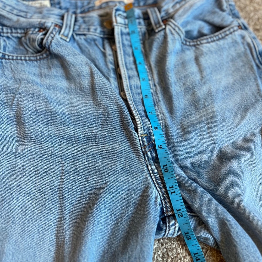 Levi's Premium Ribcage Straight Ankle Jeans Light Blue Denim Size 28 High Rise - Picture 5 of 9